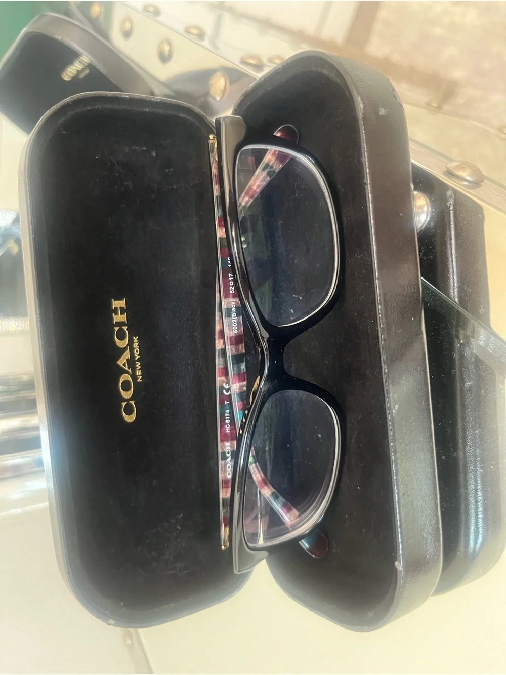 Coach Black Rectangle Glasses with Tortoiseshell